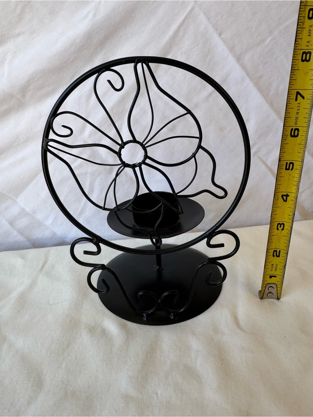 Black Metal Floral Tealight Holder - Home Accents Butterfly